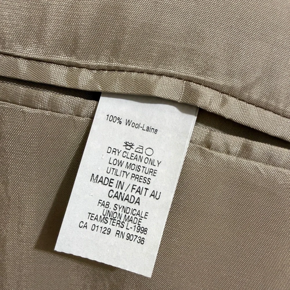 Lauren Ralph Lauren 100% Wool Glen Plaid‎ Blazer Brown Sport Coat Canada Made *